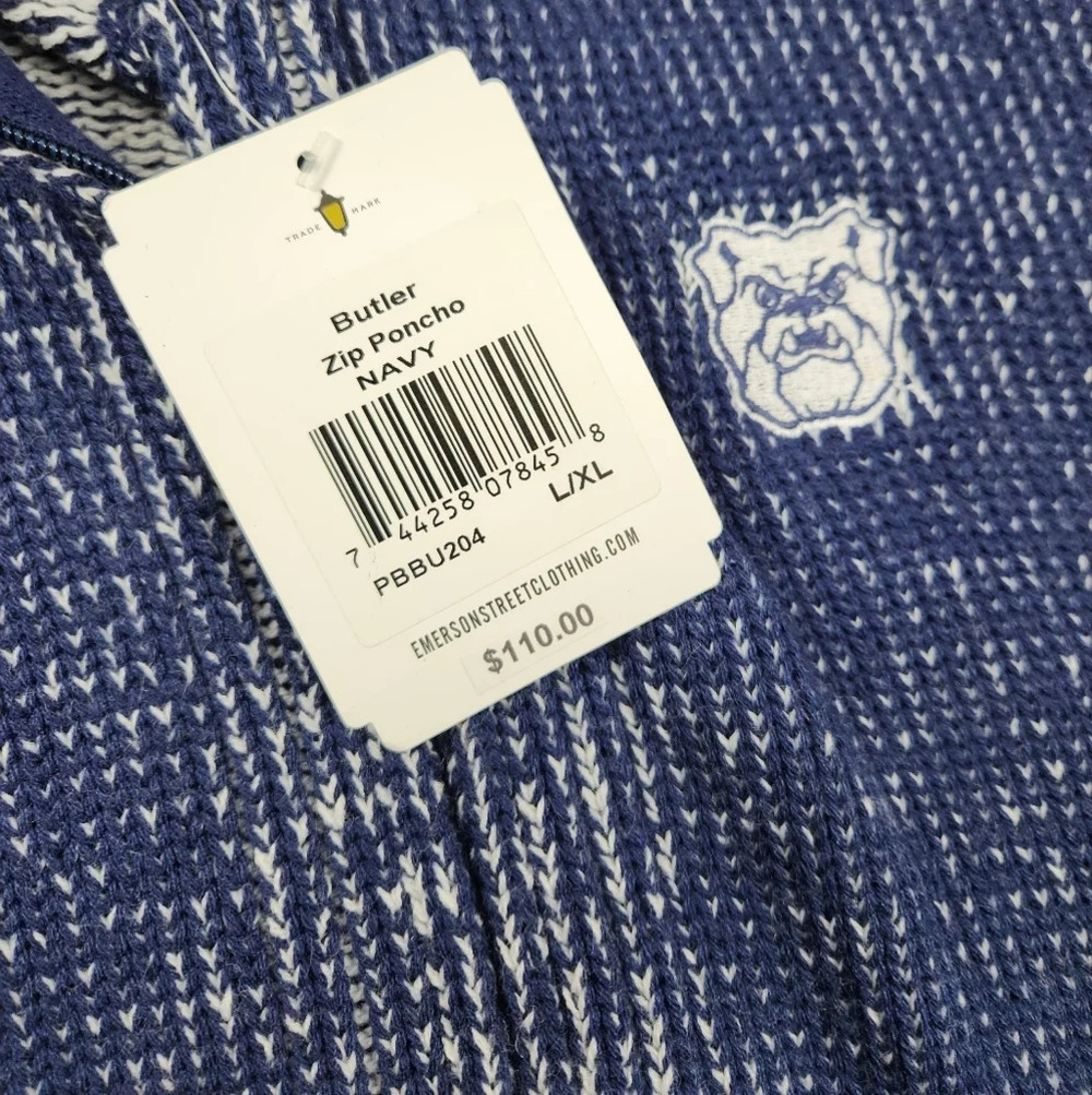 Butler Bulldogs × Emerson Street Zip Up Knit Poncho. Size XL. NWT - Picture 9 of 9